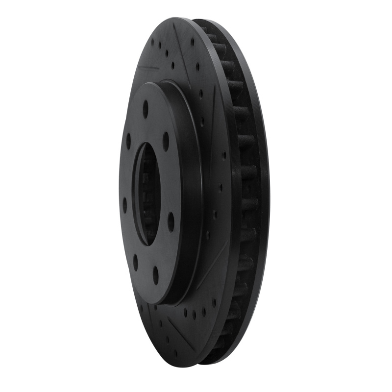 Ford F-150 Brake Rotor (1) - Front Right - R1 Concepts - Drilled & Slotted - Black - `97-`04